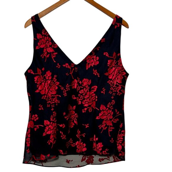 Vintage Y2K Fairy Grunge Sheer Overlay Whimsigoth Witchy Top Black Red Size 14W - Picture 4 of 11